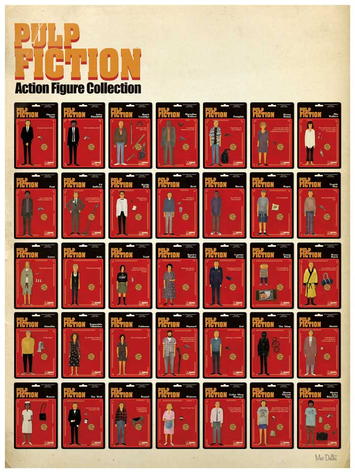Pulp Fiction Action Figure Collection Poster